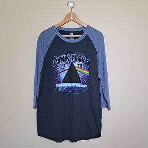 Pink Floyd Blue and Black Raglan Tee